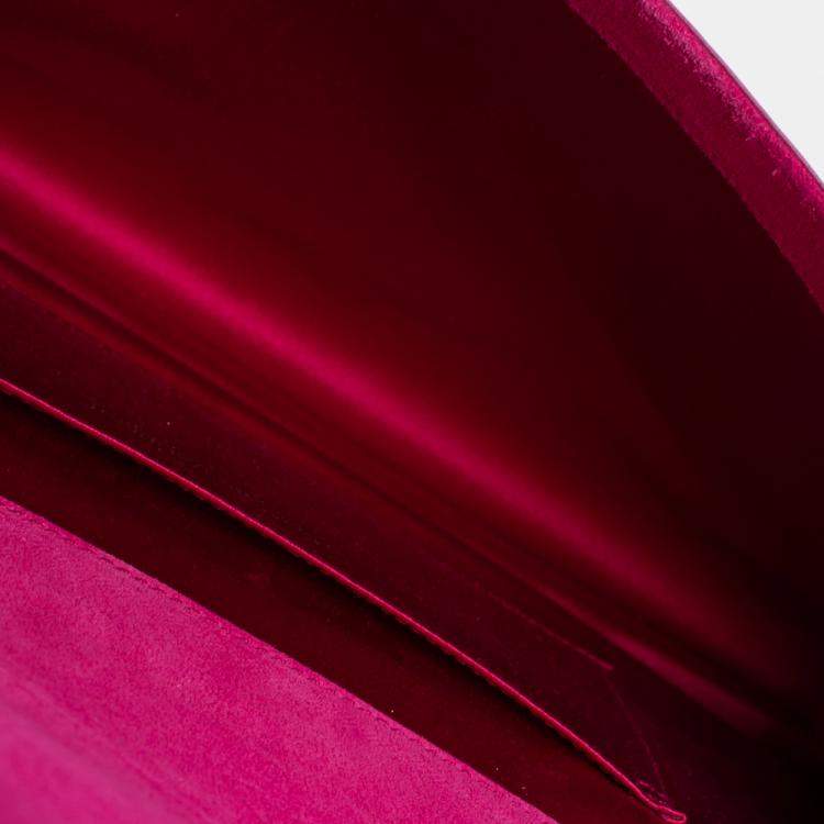 Pre Owned Yves Saint Laurent Pink Patent Leather Belle De Jour Flap Clutch