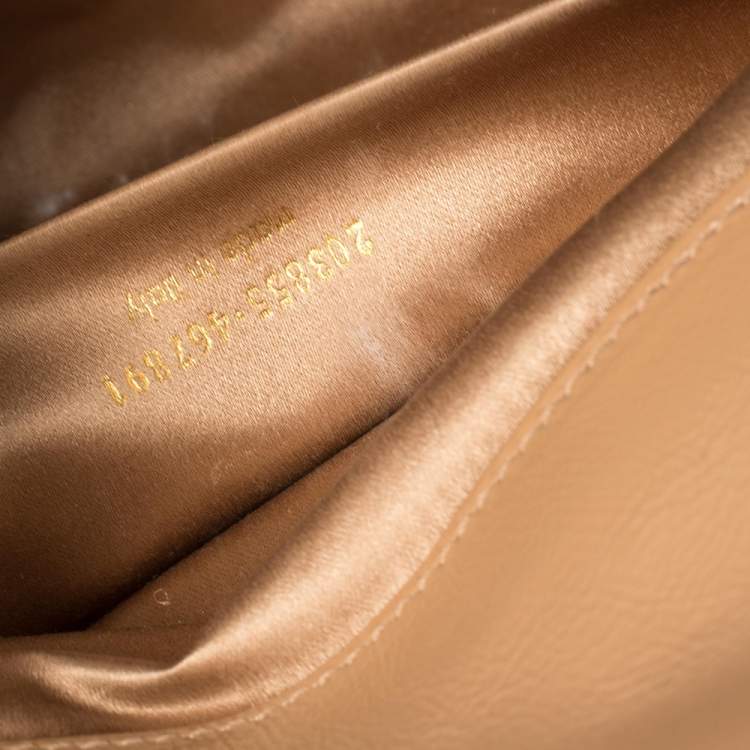 Pre Owned Yves Saint Laurent Beige Patent Leather Belle De Jour Flap Clutch