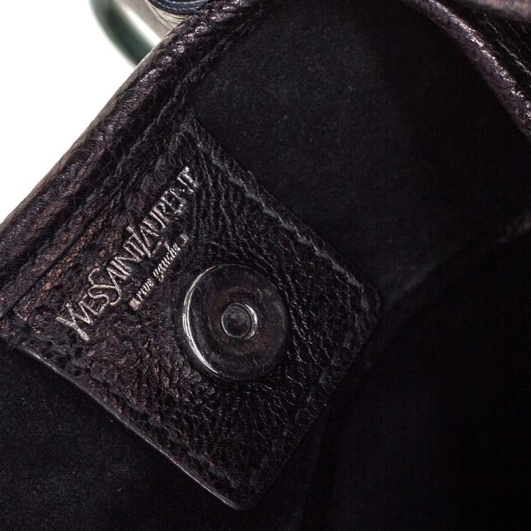 Pre Owned Yves Saint Laurent Black Leather Mombasa Hobo