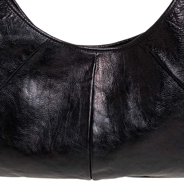 Pre Owned Yves Saint Laurent Black Leather Mombasa Hobo