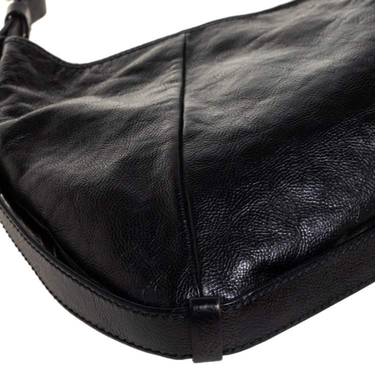Pre Owned Yves Saint Laurent Black Leather Mombasa Hobo
