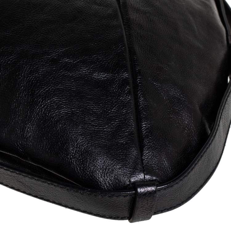 Pre Owned Yves Saint Laurent Black Leather Mombasa Hobo