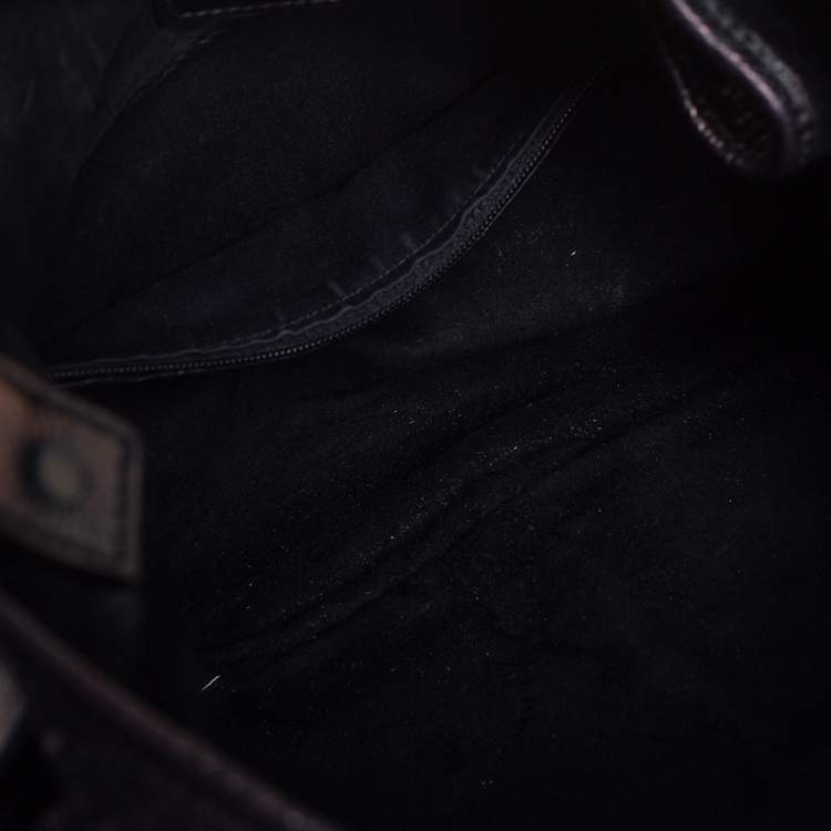 Pre Owned Yves Saint Laurent Black Leather Mombasa Hobo