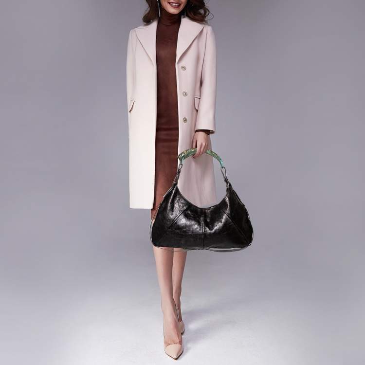 Pre Owned Yves Saint Laurent Black Leather Mombasa Hobo