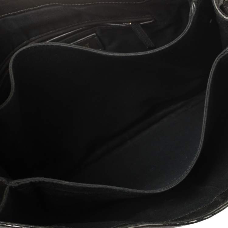Pre Owned Yves Saint Laurent Black Leather Medium Cabas Chyc Shoulder Bag