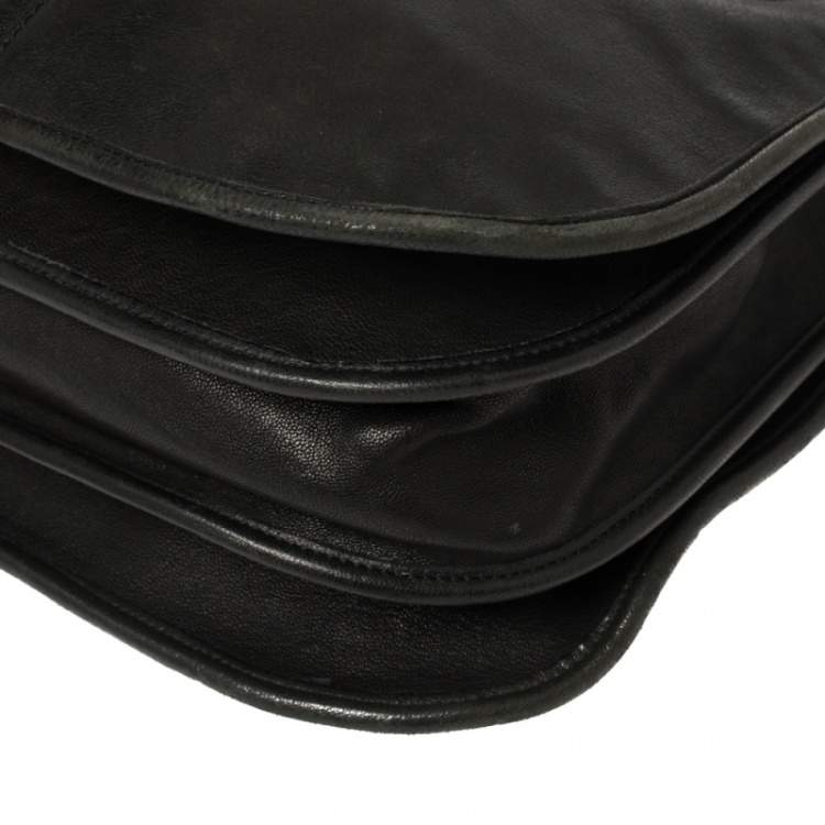 Pre Owned Yves Saint Laurent Black Leather Medium Cabas Chyc Shoulder Bag
