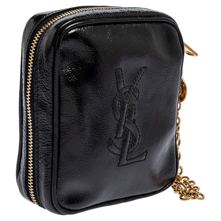 Pre Owned Yves Saint Laurent Black Leather Belle De Jour Chain Pouch