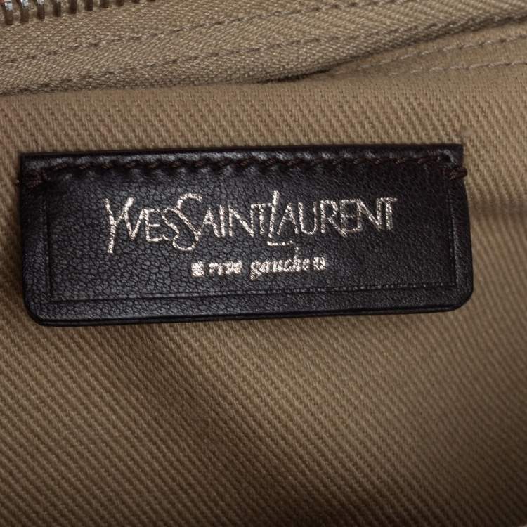 Pre Owned Yves Saint Laurent Magenta Leather and Canvas Muse Two Satchel