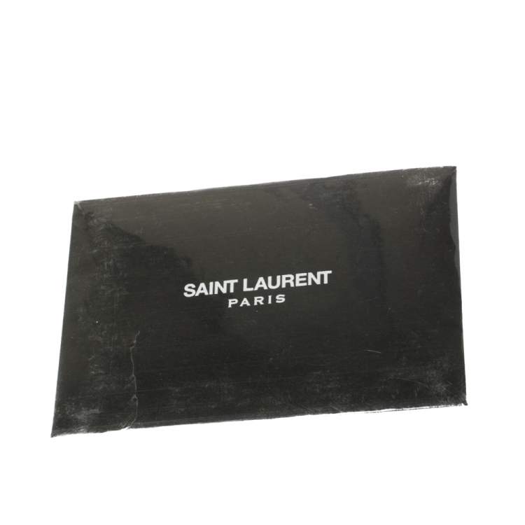 Pre Owned Saint Laurent Black Matelassé Leather Large Cassandre Flap Bag