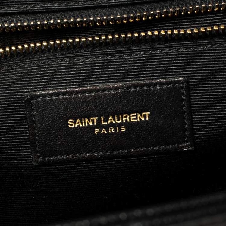 Pre Owned Saint Laurent Black Matelassé Leather Large Cassandre Flap Bag