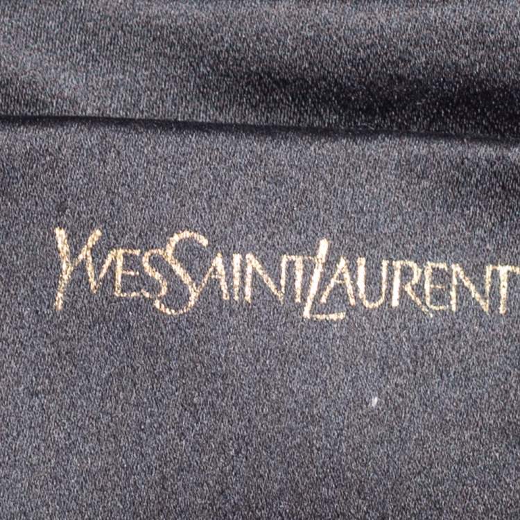 Pre Owned Yves Saint Laurent Black Textured Leather Y-Ligne Clutch