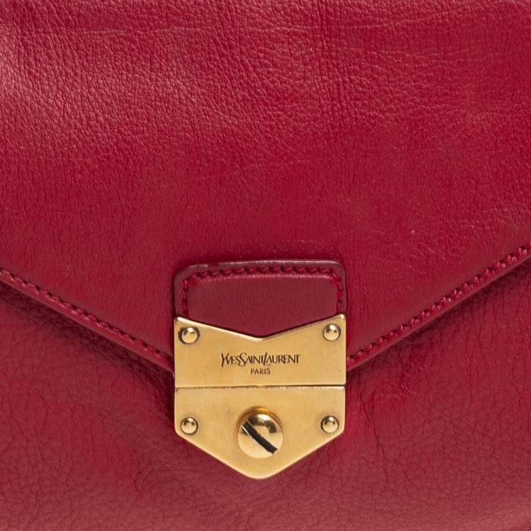 Pre Owned Yves Saint Laurent Red Leather Dandy Shoulder Bag