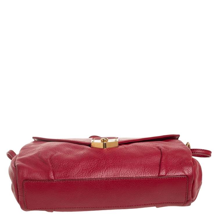 Pre Owned Yves Saint Laurent Red Leather Dandy Shoulder Bag