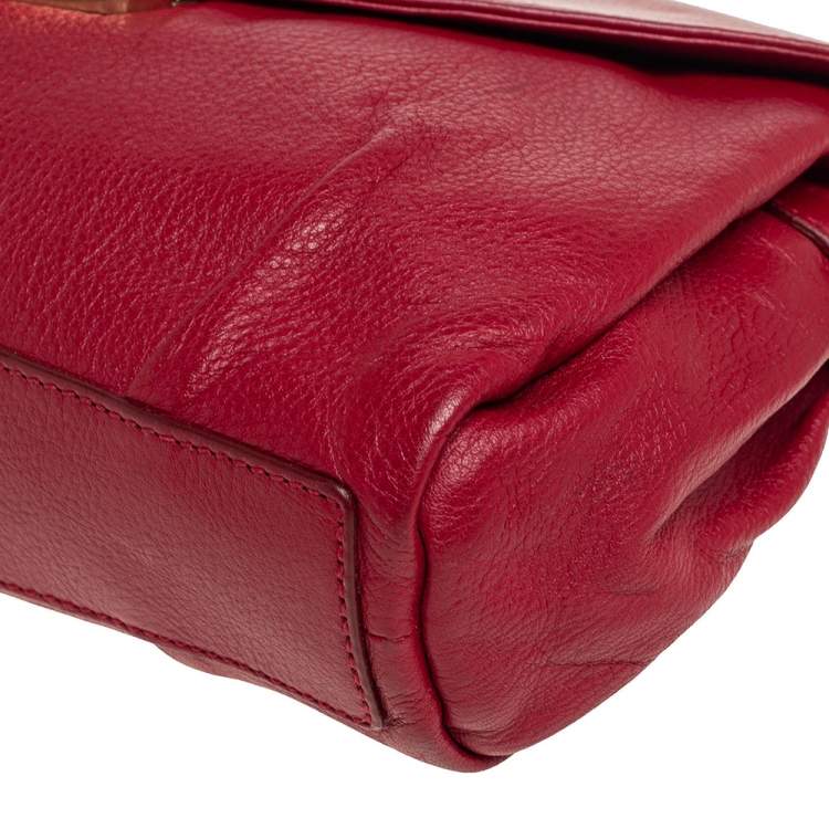 Pre Owned Yves Saint Laurent Red Leather Dandy Shoulder Bag