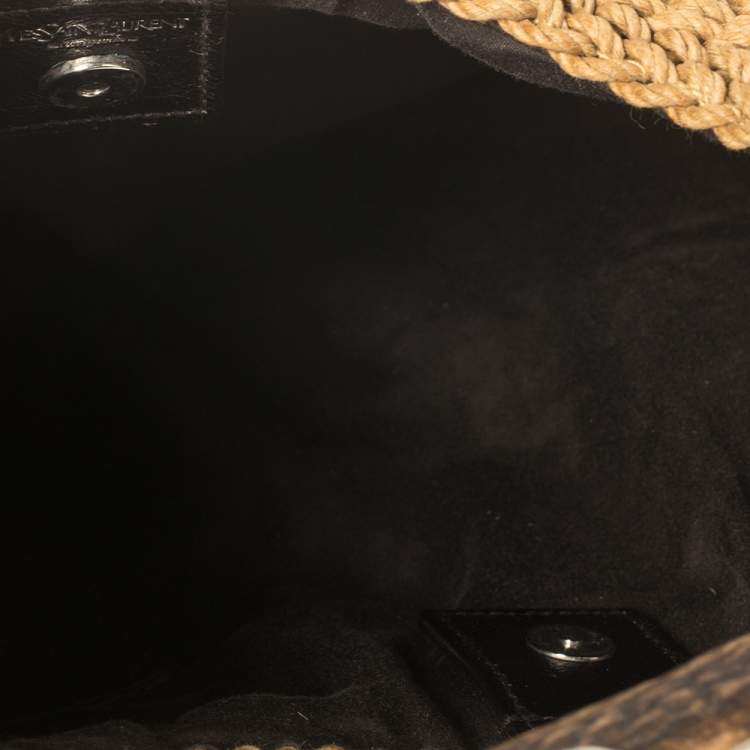 مملوكة مسبقًا Yves Saint Laurent Tan Raffia Mombasa Hobo