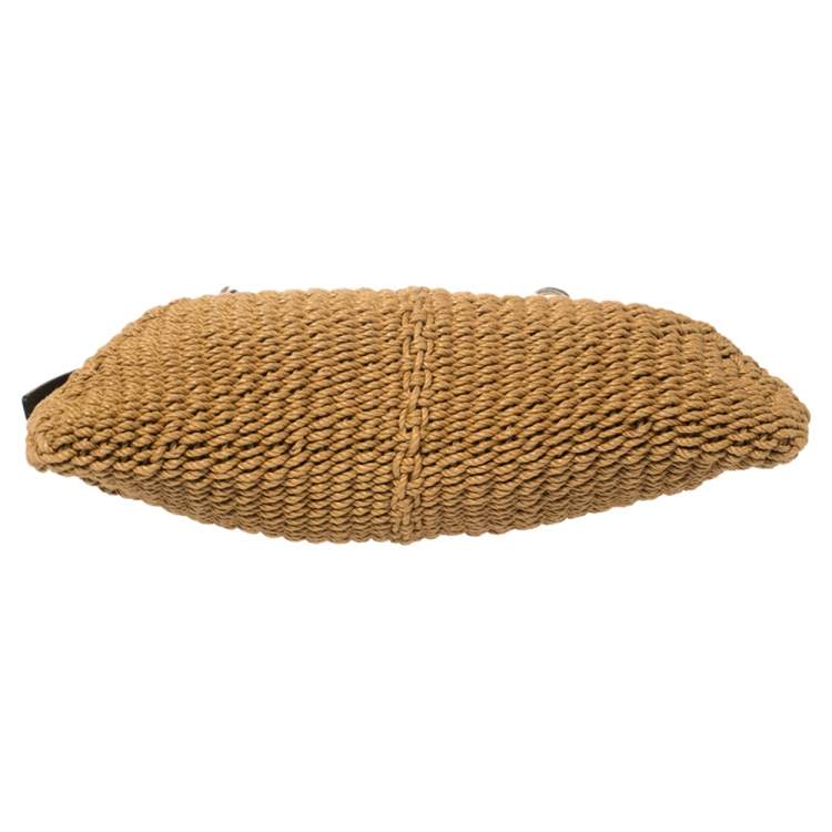 مملوكة مسبقًا Yves Saint Laurent Tan Raffia Mombasa Hobo