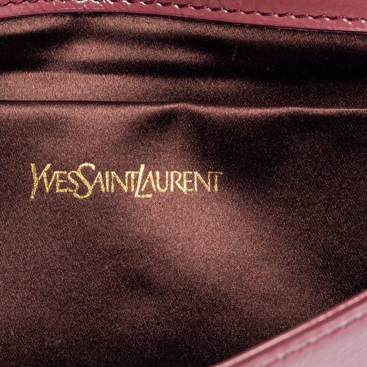 Pre Owned Yves Saint Laurent Pink Patent Leather Small Belle De Jour Flap Clutch
