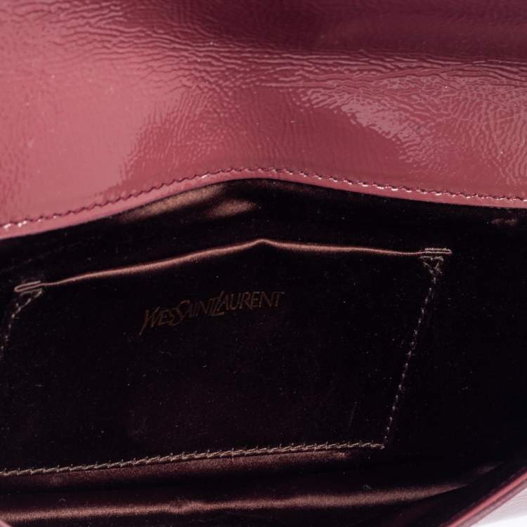 Pre Owned Yves Saint Laurent Pink Patent Leather Small Belle De Jour Flap Clutch