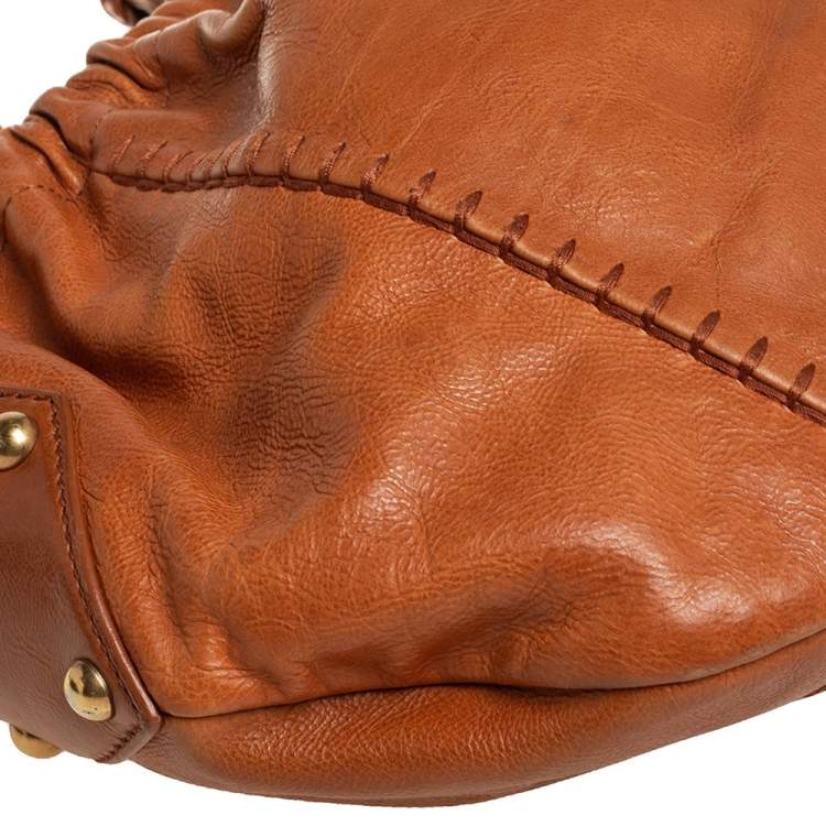 Pre Owned Yves Saint Laurent Tan Leather Vincennes Mombasa Hobo
