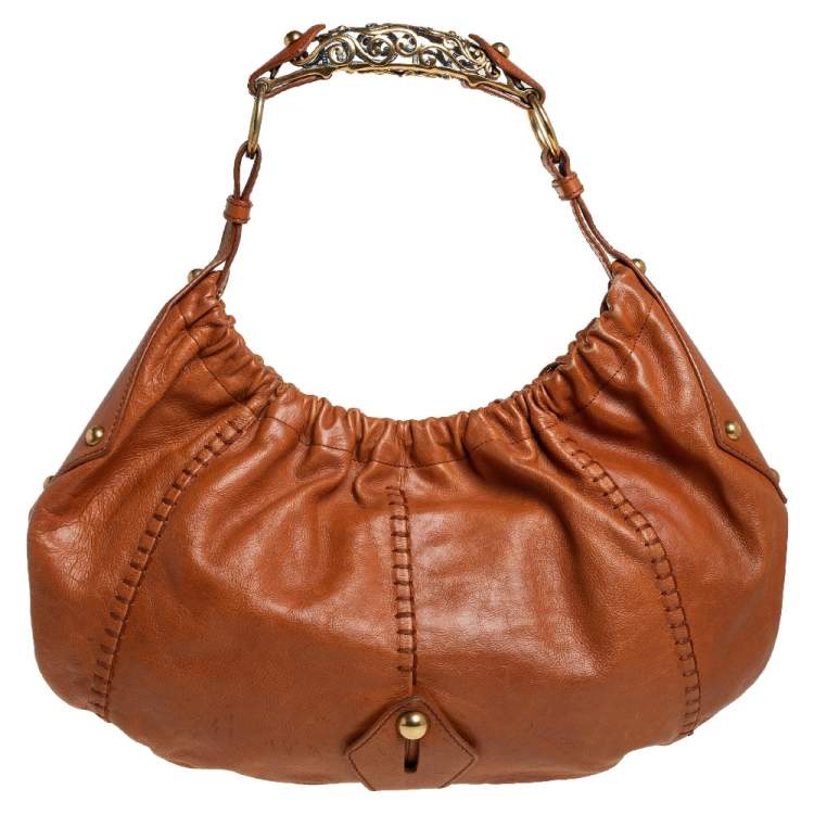 Pre Owned Yves Saint Laurent Tan Leather Vincennes Mombasa Hobo