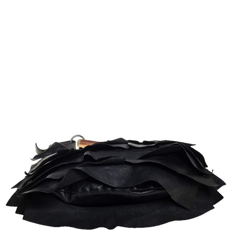 Pre Owned Yves Saint Laurent Black Leather St. Tropez Mombasa Hobo