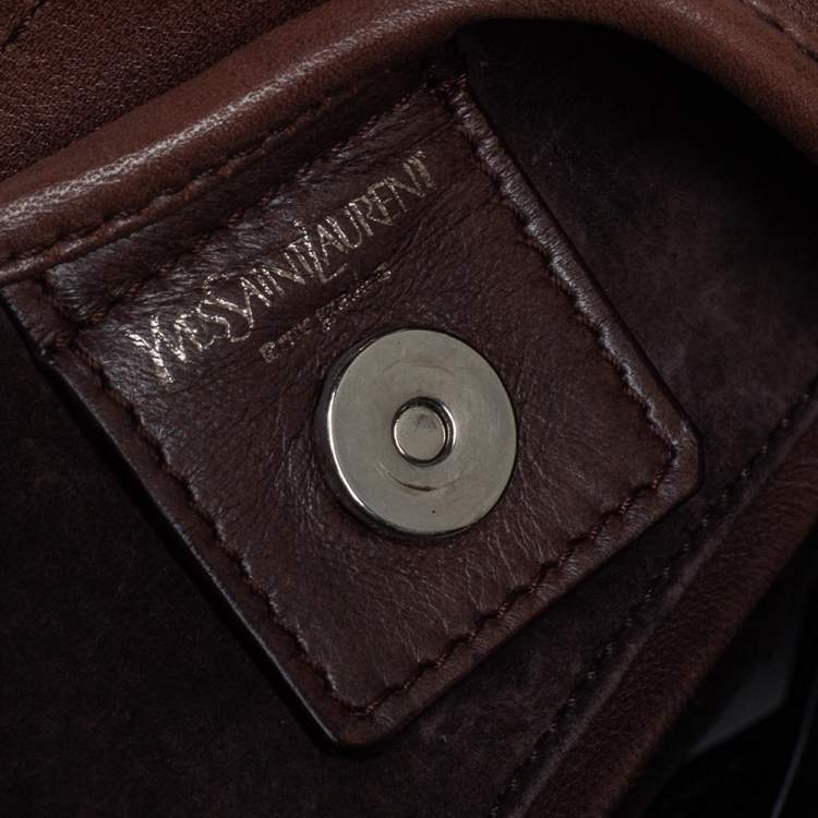 Pre Owned Yves Saint Laurent Brown Studded Hobo