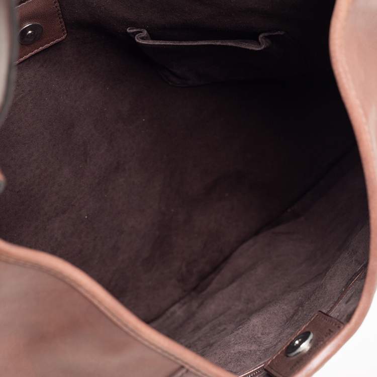 Pre Owned Yves Saint Laurent Brown Studded Hobo