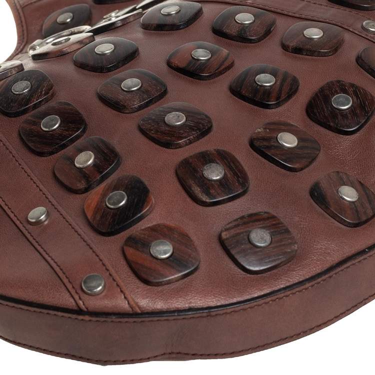 Pre Owned Yves Saint Laurent Brown Studded Hobo