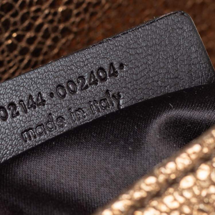 Pre Owned Yves Saint Laurent Metallic Gold Textured Leather Emma Chain Bag