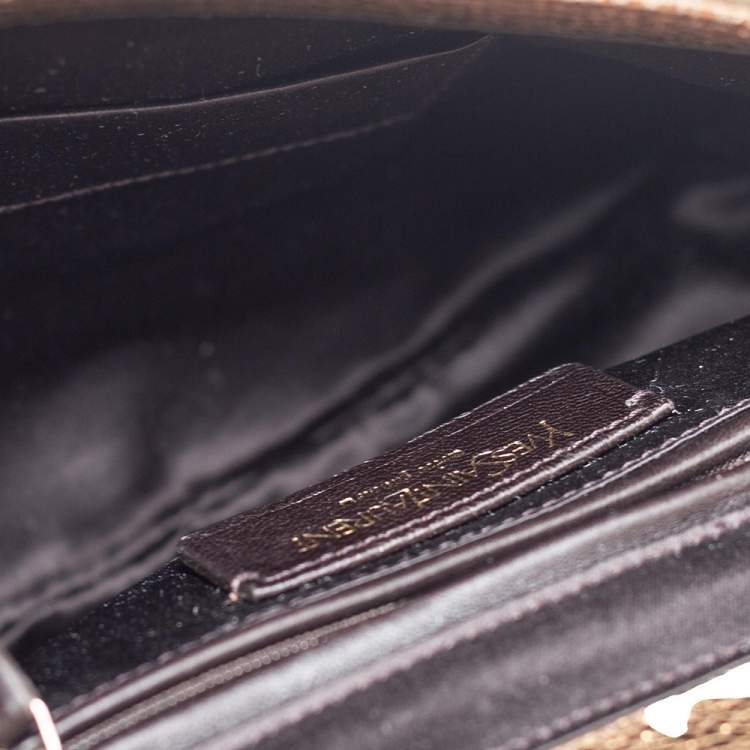 Pre Owned Yves Saint Laurent Metallic Gold Textured Leather Emma Chain Bag