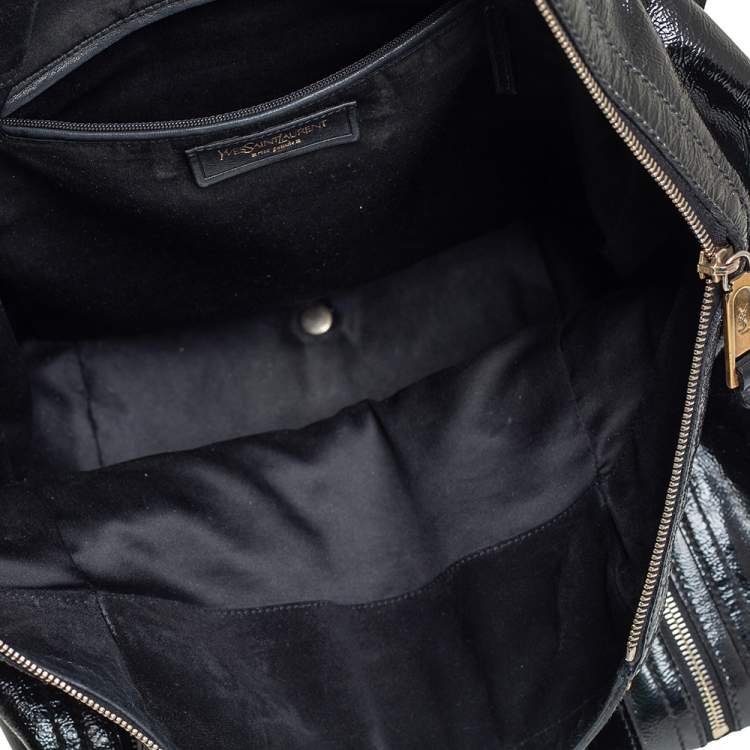 Pre Owned Yves Saint Laurent Black Patent Leather Large Downtown Tote