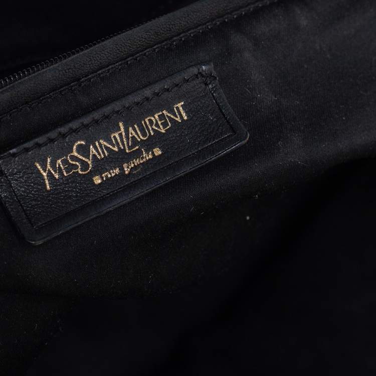 Pre Owned Yves Saint Laurent Black Patent Leather Large Downtown Tote