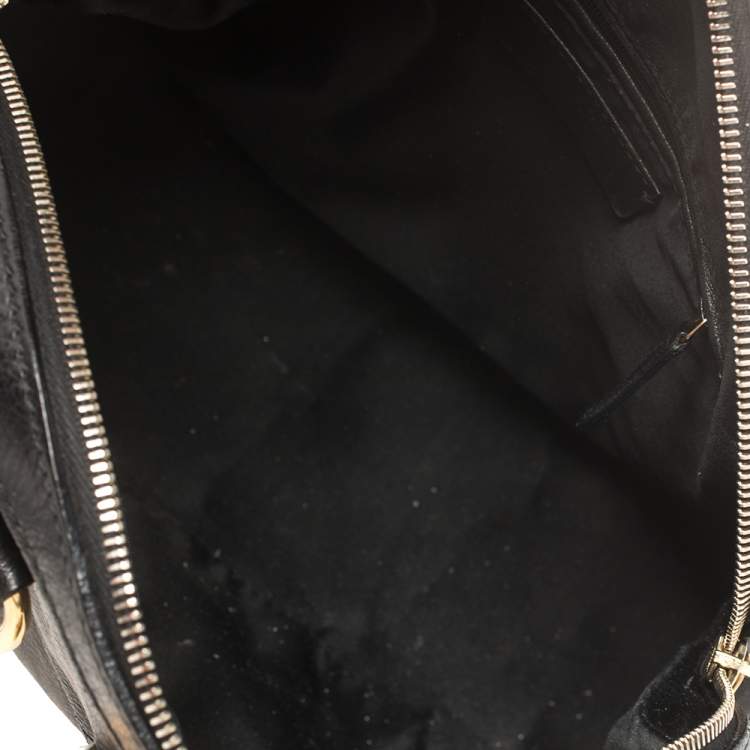 Pre Owned Yves Saint Laurent Black Leather Medium Muse Satchel