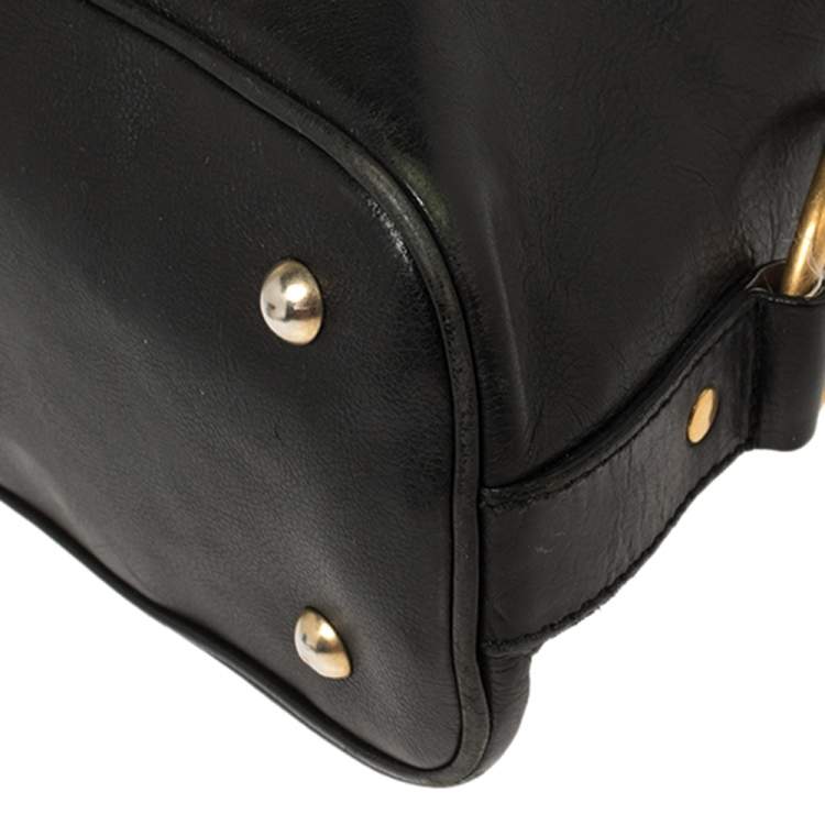Pre Owned Yves Saint Laurent Black Leather Medium Muse Satchel
