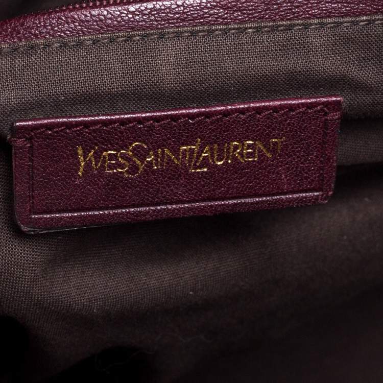 Pre Owned Yves Saint Laurent Burgundy Leather Large Cabas Chyc Tote