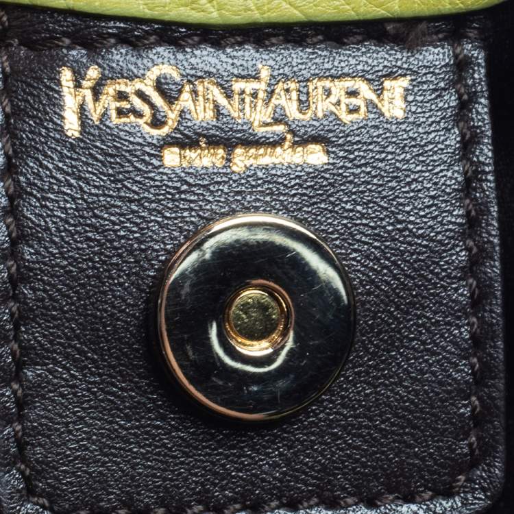 Pre Owned Yves Saint Laurent Apple Green Ostrich Mombasa Hobo 