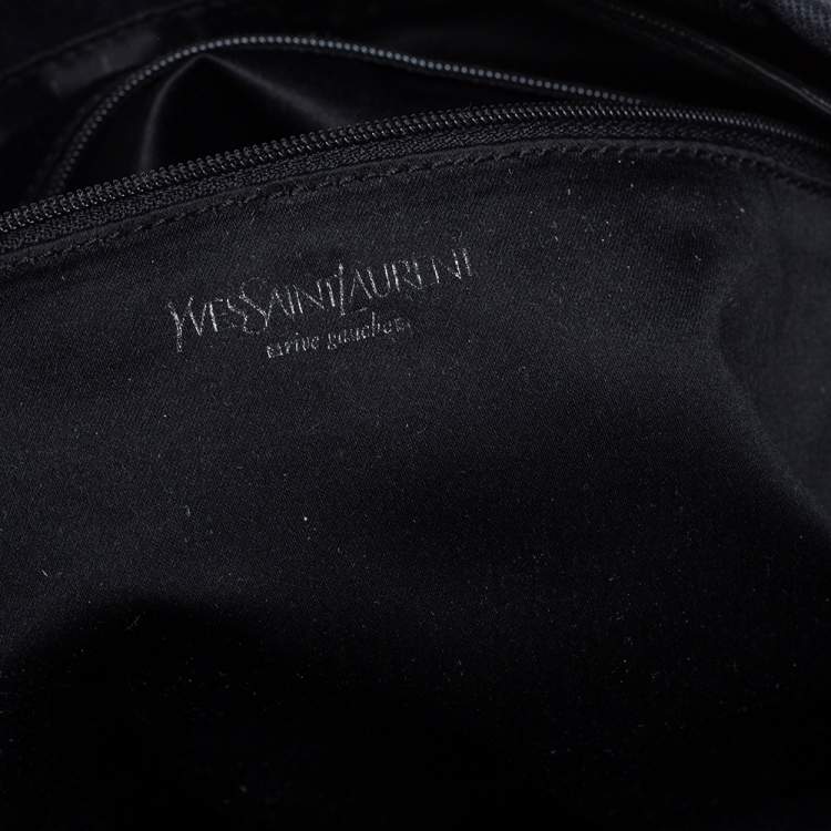 Pre Owned Yves Saint Laurent Black Fabric Kahala Drawstring Tote