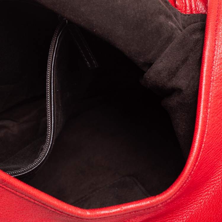 Pre Owned Yves Saint Laurent Red Leather St.Tropez Mombasa Hobo