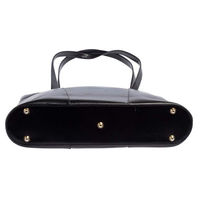 Pre Owned Yves Saint Laurent Black Leather Tote