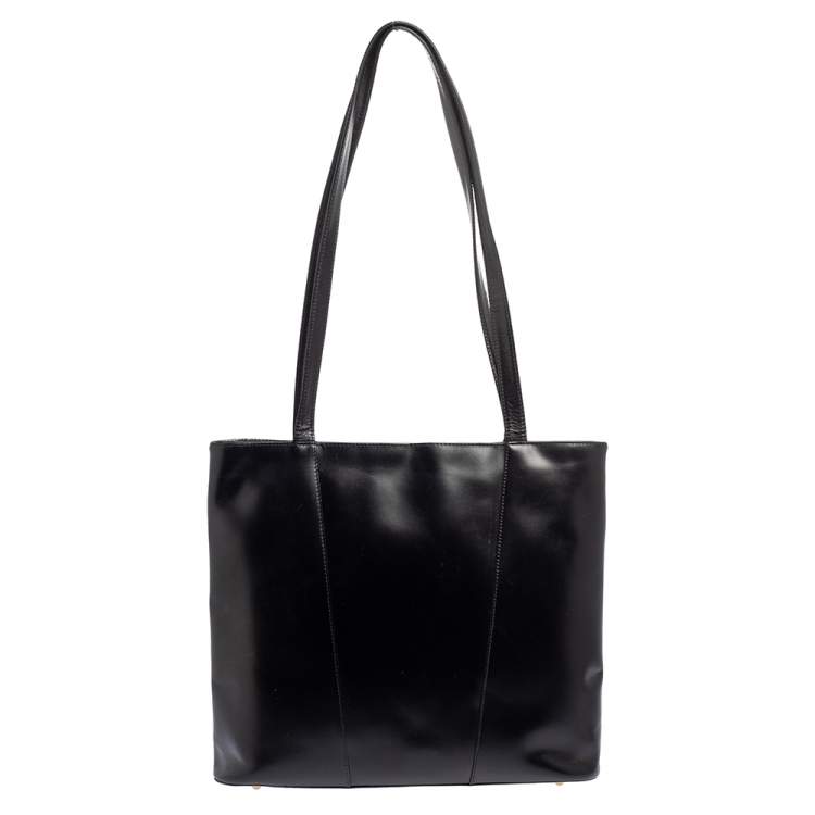 Pre Owned Yves Saint Laurent Black Leather Tote