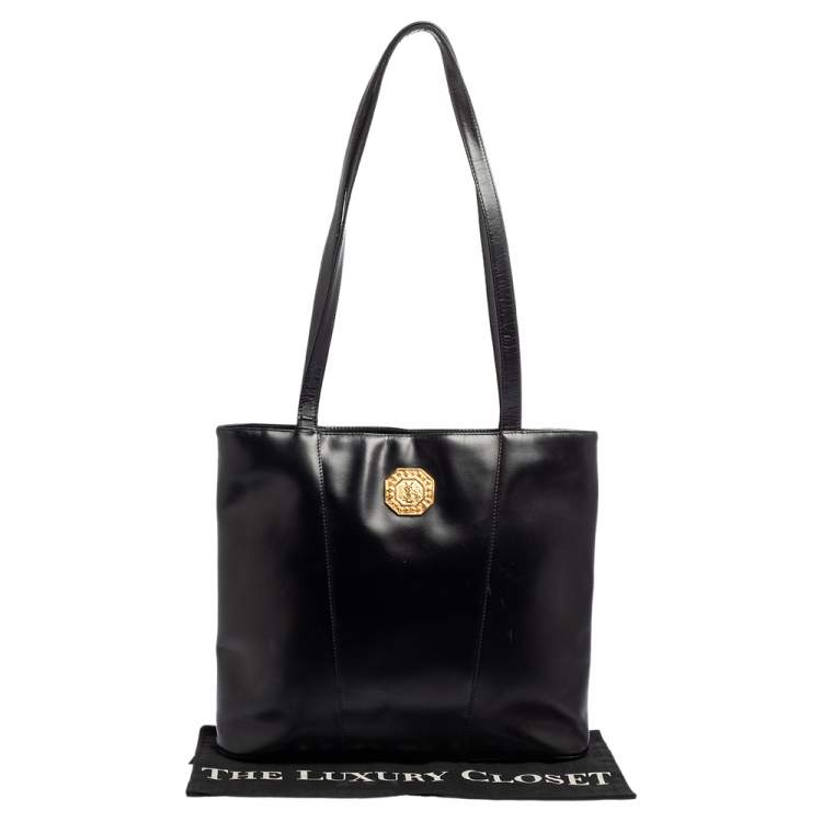 Pre Owned Yves Saint Laurent Black Leather Tote