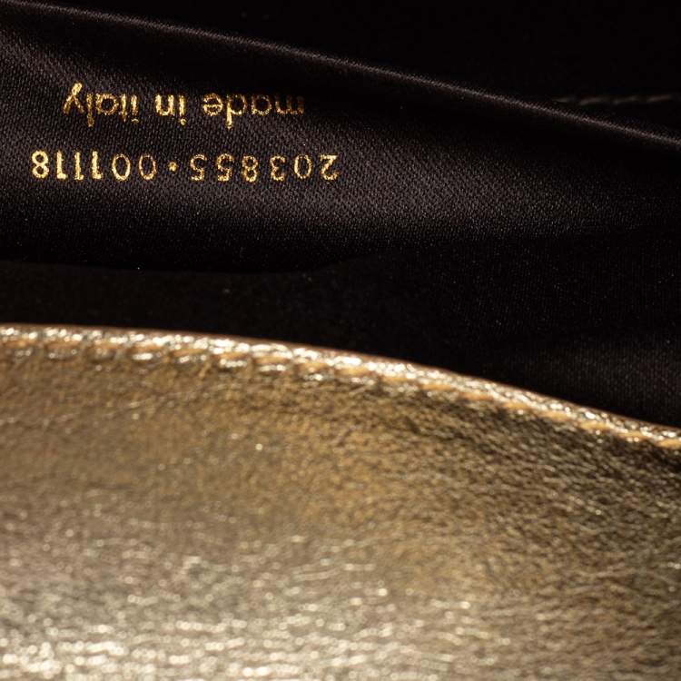 Pre Owned Yves Saint Laurent Metallic Gold Leather Belle De Jour Flap Clutch