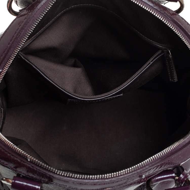 Pre Owned Yves Saint Laurent Burgundy Patent Leather Large Muse Satchel