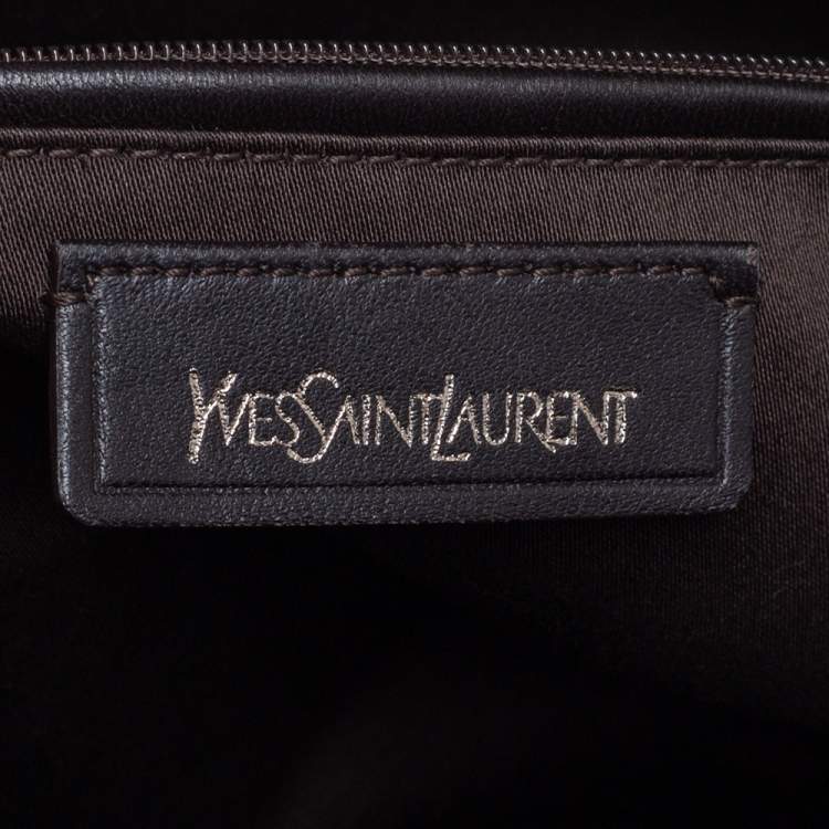 Pre Owned Yves Saint Laurent Burgundy Patent Leather Large Muse Satchel