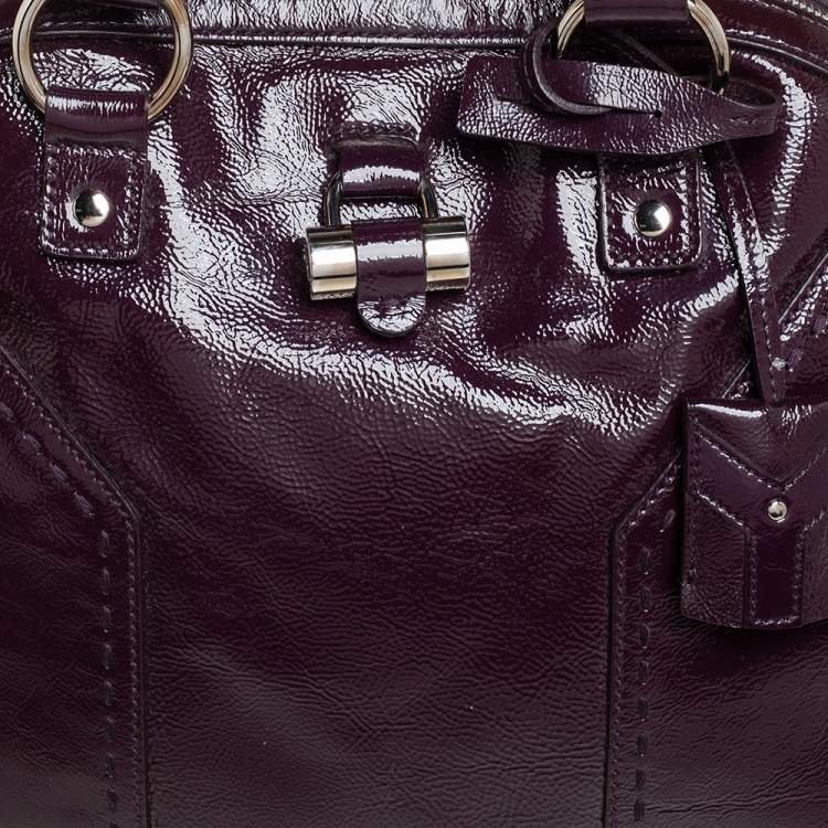 Pre Owned Yves Saint Laurent Burgundy Patent Leather Large Muse Satchel
