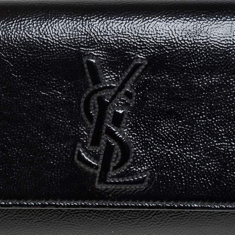Pre Owned Yves Saint Laurent Black Patent Leather Small Belle De Jour Flap Clutch