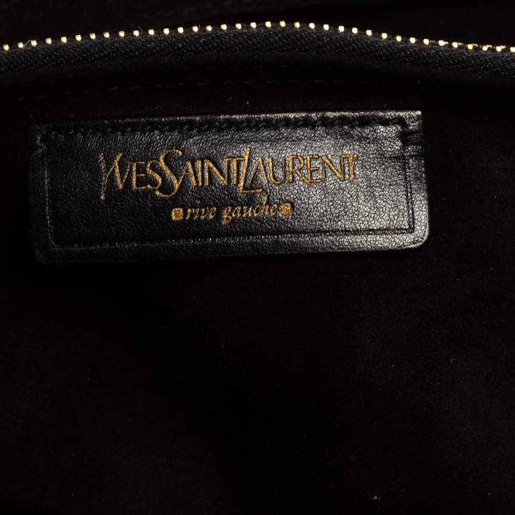Pre Owned Yves Saint Laurent Black Patent Leather Large Muse Top Handle Bag