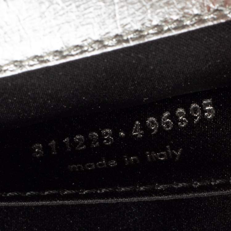 Pre Owned Yves Saint Laurent Metallic Silver Leather Belle De Jour Clutch