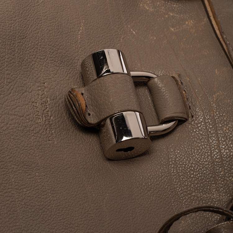 Pre Owned Yves Saint Laurent Beige Leather Large Muse Bag