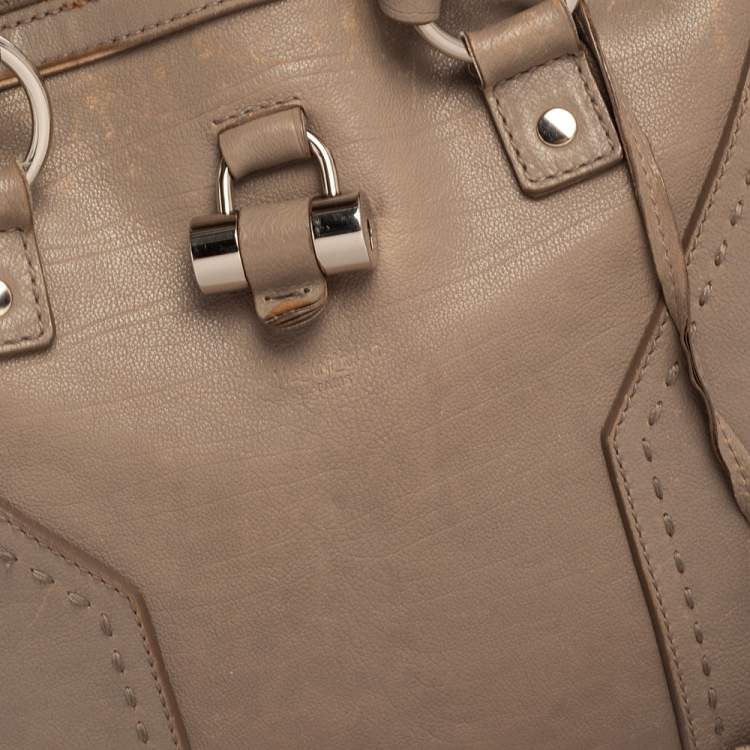 Pre Owned Yves Saint Laurent Beige Leather Large Muse Bag
